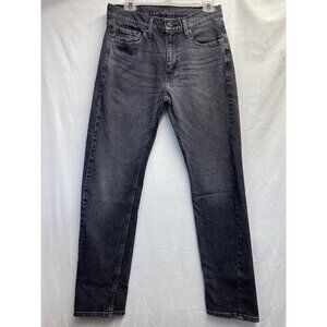 Levi's 505 Straight Leg Regular Fit Denim Jeans Men 30x32 Black Stretch Used